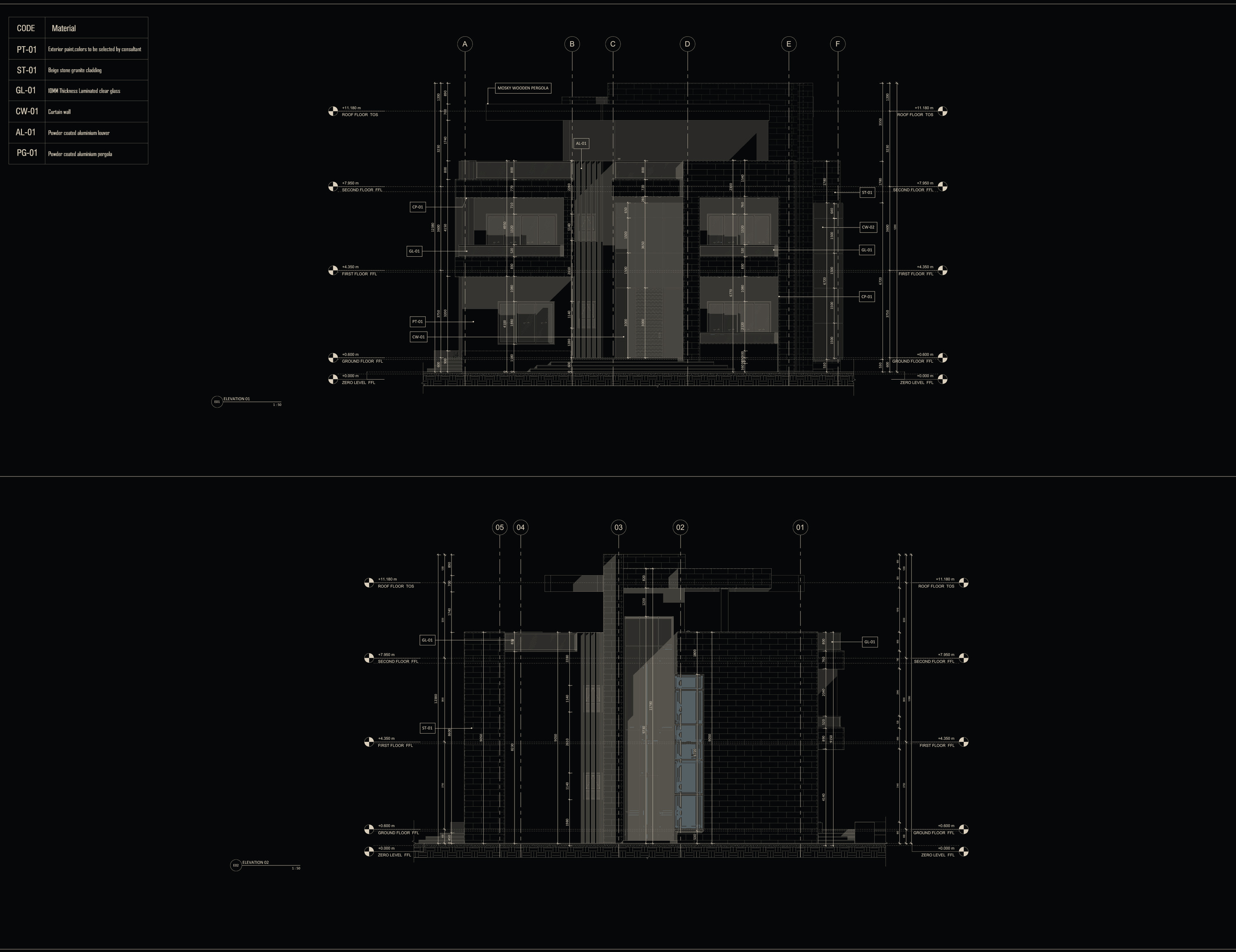 Elevations 01 and 02